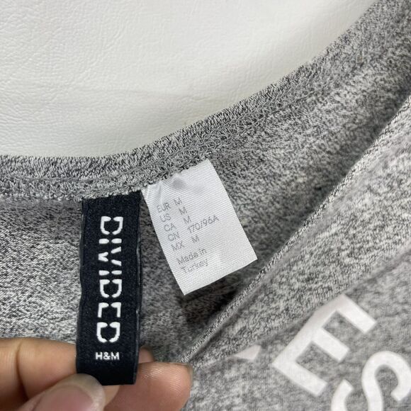 HM Women Medium Cropped Shirt Gray J'aimeles Mauvais Garcons - Picture 4 of 13